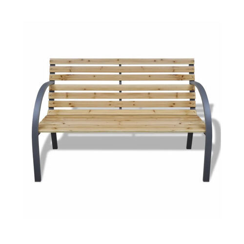 Gartenbank 112 cm Holz und Eisen